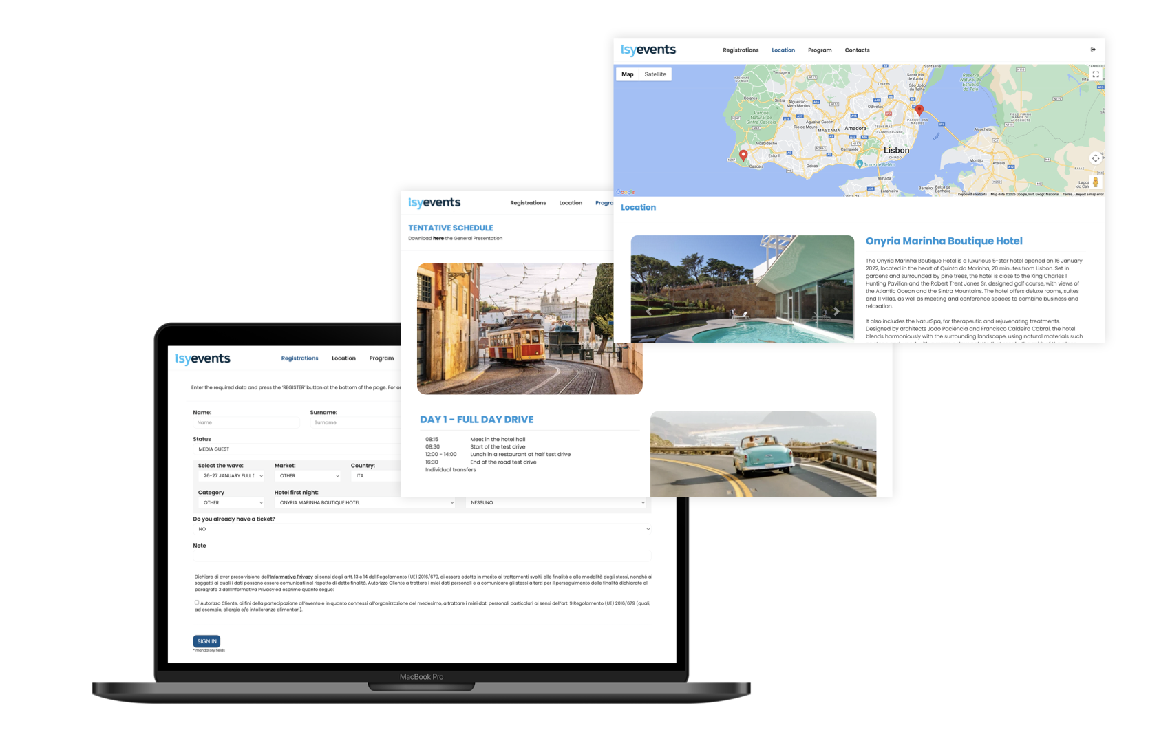 Sito evento personalizzato